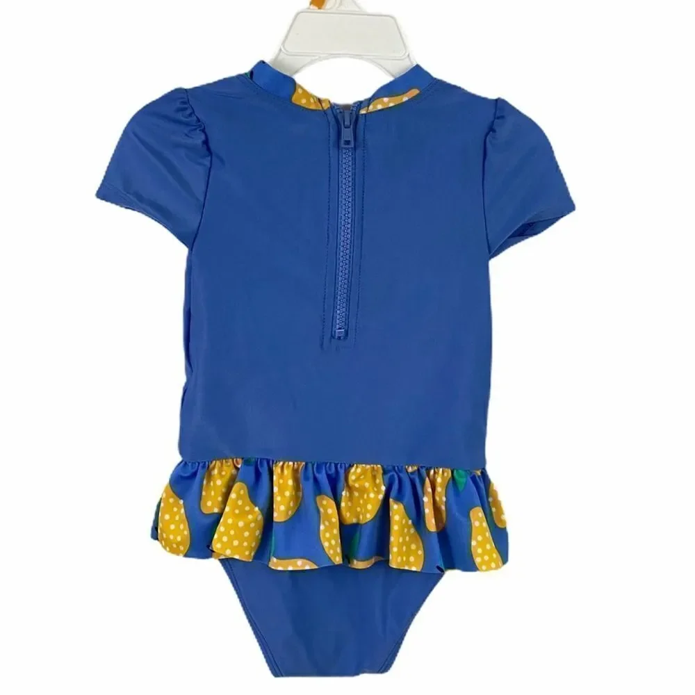 Cat & Jack Lemon One Piece Zip Swimsuit Size 2T